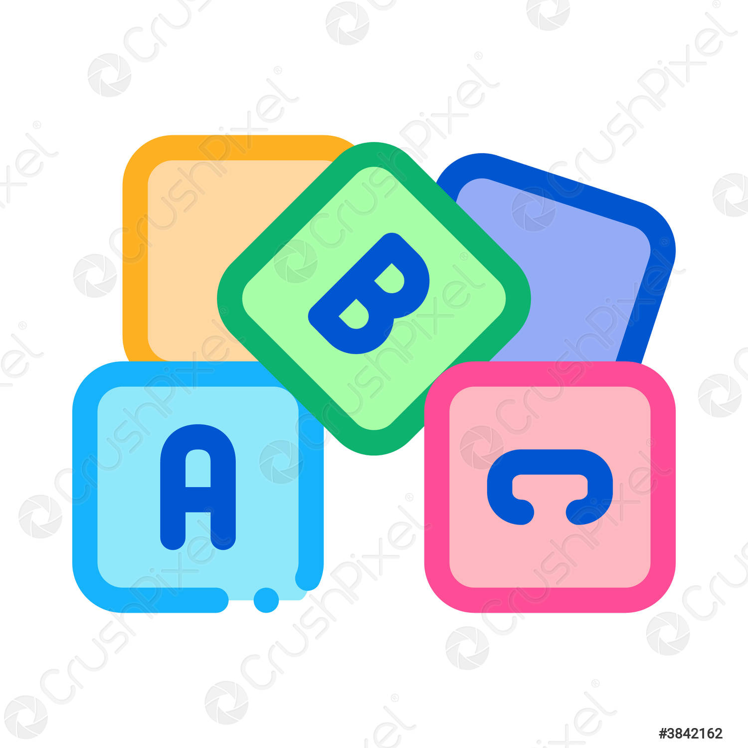 preschool education alphabet blocks icon 3842162
