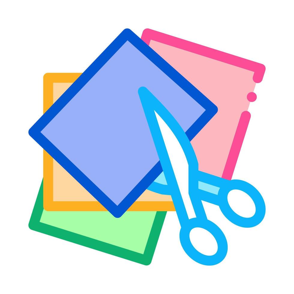 preschool education cut scissors icon outline illustration vector